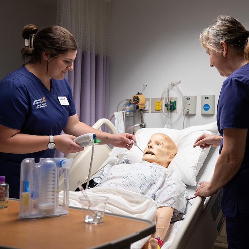 Nursing student in simulation lab